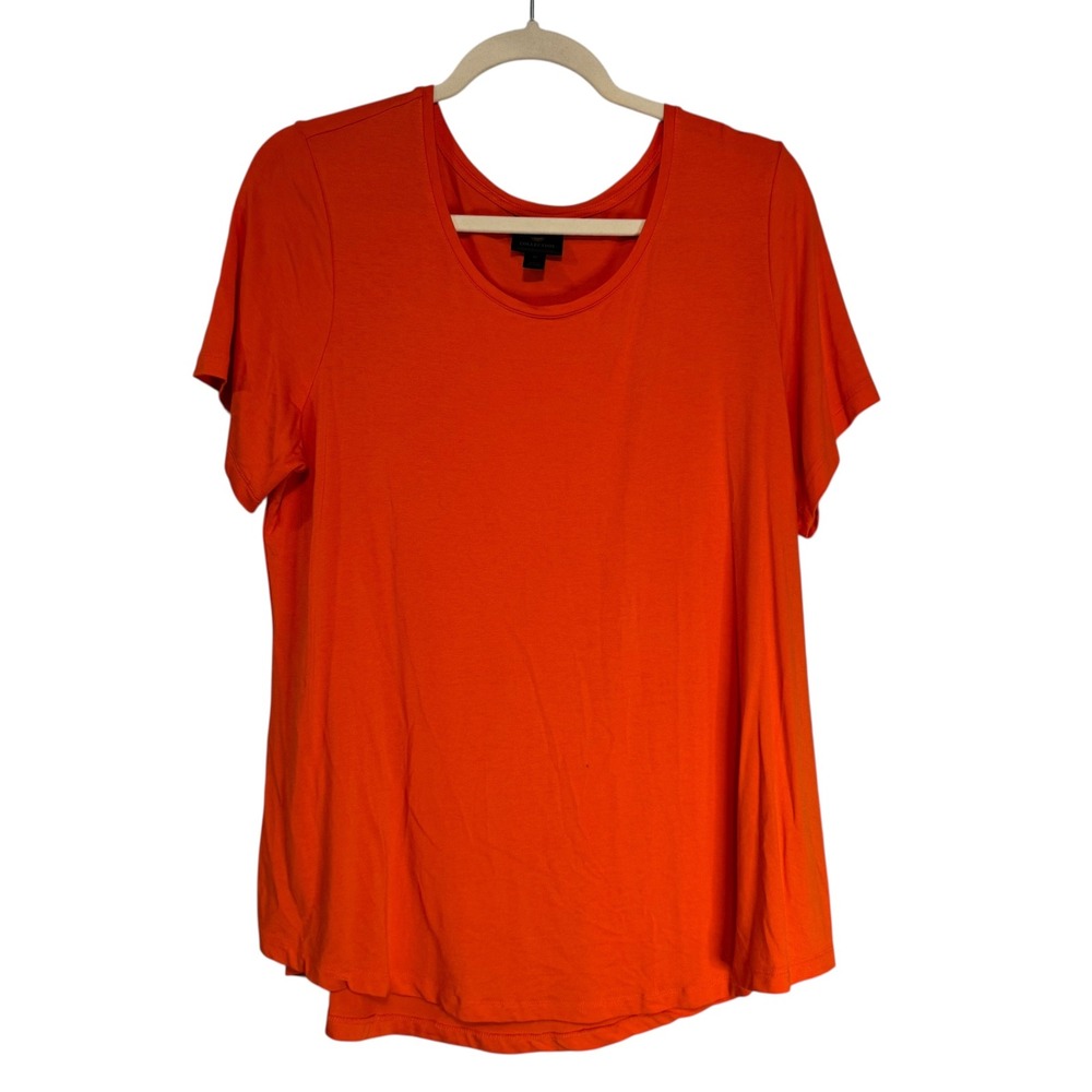 JM Collection Orange Scoop Neck Short Sleeve T-Shirt Plus Size 0X SP22 88144 - Picture 9 of 10